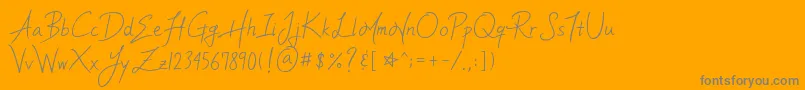 YleeMortalHeartImmortalMemoryV.1.11Ttf-Schriftart – Graue Schriften auf orangefarbenem Hintergrund