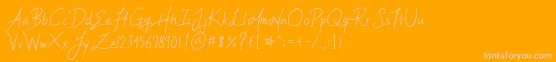 YleeMortalHeartImmortalMemoryV.1.11Ttf Font – Pink Fonts on Orange Background