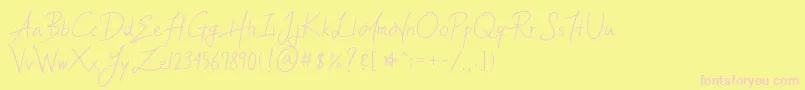 YleeMortalHeartImmortalMemoryV.1.11Ttf Font – Pink Fonts on Yellow Background