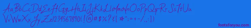 YleeMortalHeartImmortalMemoryV.1.11Ttf Font – Purple Fonts on Blue Background