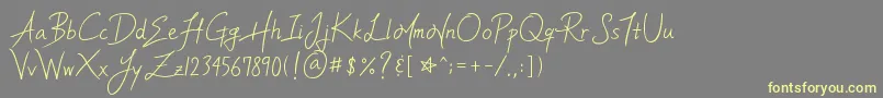 YleeMortalHeartImmortalMemoryV.1.11Ttf-Schriftart – Gelbe Schriften auf grauem Hintergrund