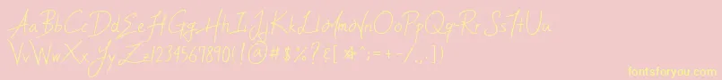 YleeMortalHeartImmortalMemoryV.1.11Ttf Font – Yellow Fonts on Pink Background