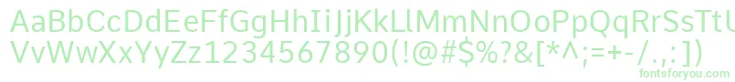 CommeRegular1 Font – Green Fonts on White Background