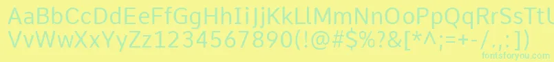 CommeRegular1 Font – Green Fonts on Yellow Background