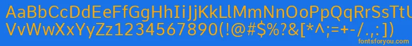 CommeRegular1 Font – Orange Fonts on Blue Background