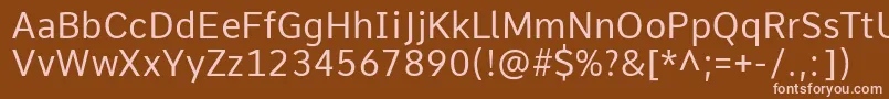 CommeRegular1 Font – Pink Fonts on Brown Background