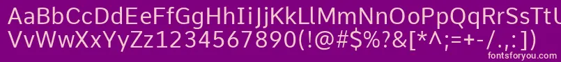 CommeRegular1 Font – Pink Fonts on Purple Background
