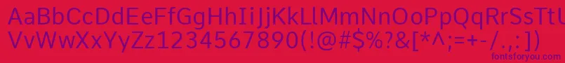 CommeRegular1 Font – Purple Fonts on Red Background