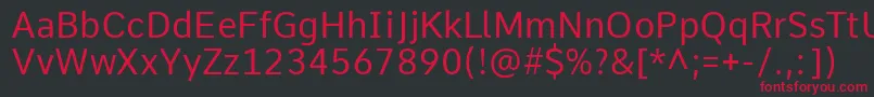 CommeRegular1 Font – Red Fonts on Black Background