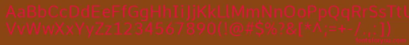 CommeRegular1 Font – Red Fonts on Brown Background