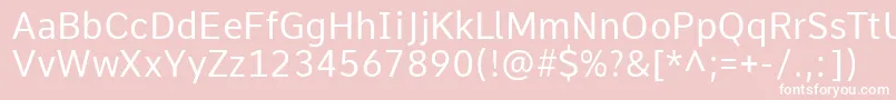 CommeRegular1 Font – White Fonts on Pink Background