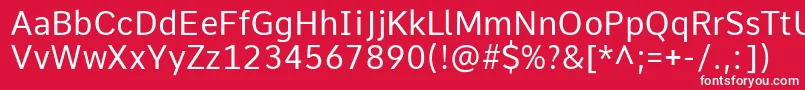CommeRegular1 Font – White Fonts on Red Background