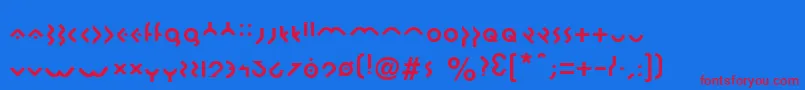 Omikron Font – Red Fonts on Blue Background