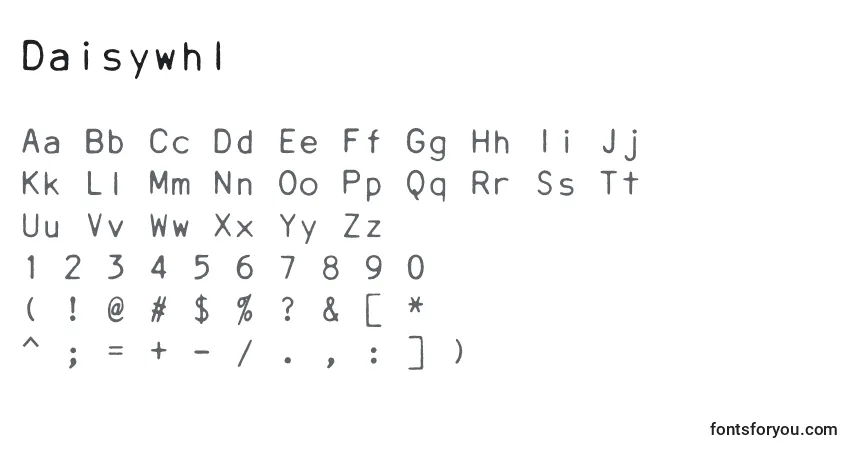 A fonte Daisywhl – alfabeto, números, caracteres especiais