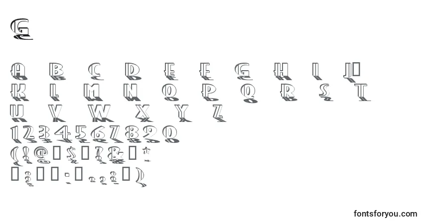 A fonte Granps – alfabeto, números, caracteres especiais