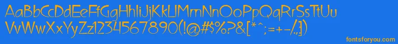 UltimaCampagnoli Font – Orange Fonts on Blue Background