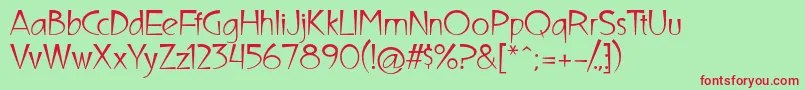UltimaCampagnoli Font – Red Fonts on Green Background