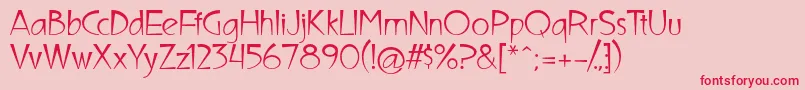 UltimaCampagnoli-Schriftart – Rote Schriften auf rosa Hintergrund