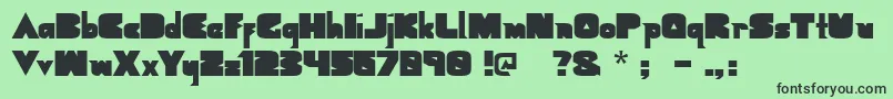 フォントGeometricblack – 緑の背景に黒い文字
