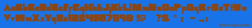 Geometricblack Font – Brown Fonts on Blue Background