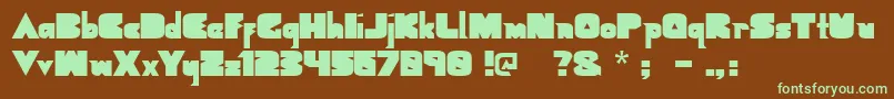 Geometricblack Font – Green Fonts on Brown Background