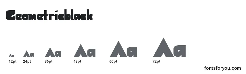 Größen der Schriftart Geometricblack