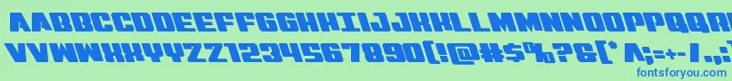 Virginhybridleft Font – Blue Fonts on Green Background