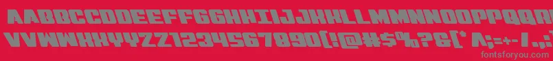 Virginhybridleft-fontti – harmaat kirjasimet punaisella taustalla