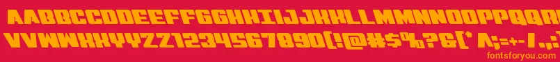 Police Virginhybridleft – polices orange sur fond rouge
