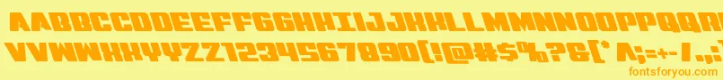 Virginhybridleft Font – Orange Fonts on Yellow Background
