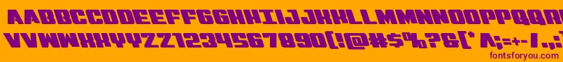 Virginhybridleft Font – Purple Fonts on Orange Background