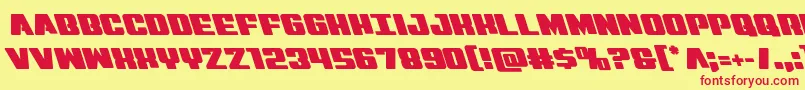 Virginhybridleft Font – Red Fonts on Yellow Background