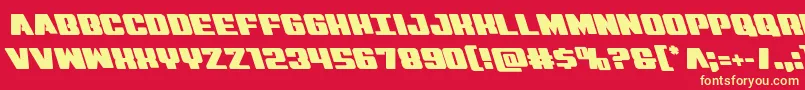 Virginhybridleft Font – Yellow Fonts on Red Background