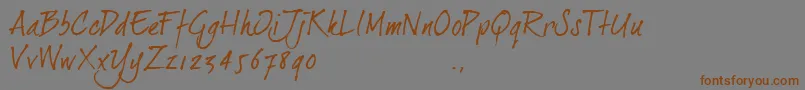 Dj2trial-Schriftart – Braune Schriften auf grauem Hintergrund