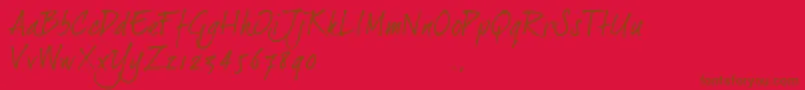 Dj2trial Font – Brown Fonts on Red Background