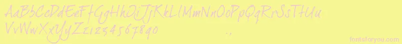 Dj2trial Font – Pink Fonts on Yellow Background