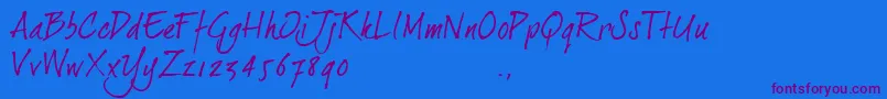 Dj2trial Font – Purple Fonts on Blue Background