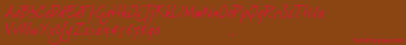 Dj2trial Font – Red Fonts on Brown Background