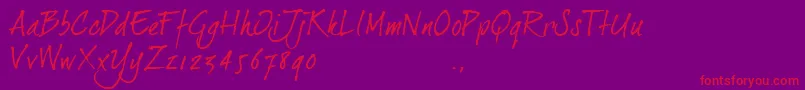 Dj2trial Font – Red Fonts on Purple Background