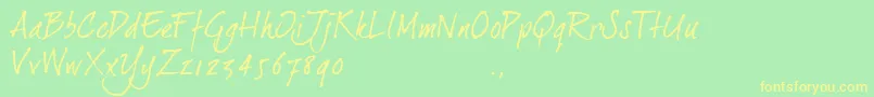 Dj2trial-Schriftart – Gelbe Schriften auf grünem Hintergrund