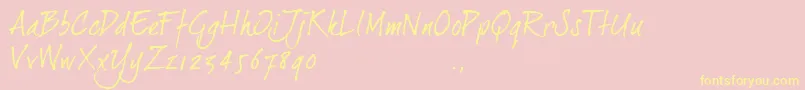Dj2trial Font – Yellow Fonts on Pink Background