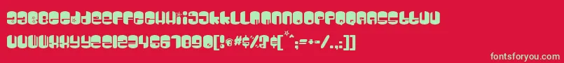 フォントGalax – 赤い背景に緑の文字