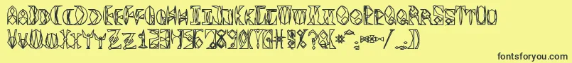 Lisätietoja Space Gimboid-fontista Space Gimboid-fontti – mustat fontit keltaisella taustalla