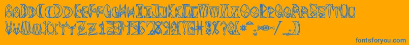 Space Gimboid-fontti – siniset fontit oranssilla taustalla