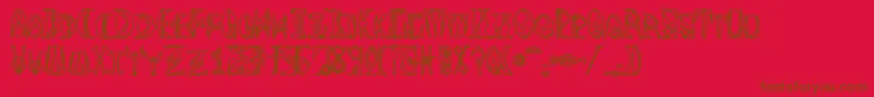 Fonte Space Gimboid – fontes marrons em um fundo vermelho