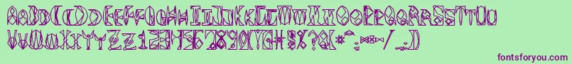 Więcej informacji o czcionce Space Gimboid Czcionka Space Gimboid – fioletowe czcionki na zielonym tle