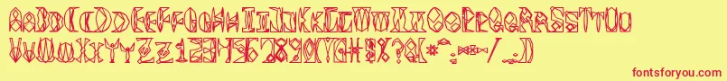 Space Gimboid Font – Red Fonts on Yellow Background