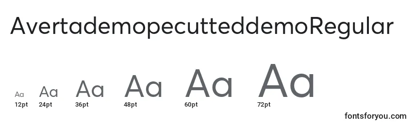Размеры шрифта AvertademopecutteddemoRegular