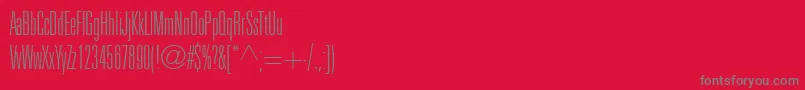 Police UniversLt39ThinUltraCondensed – polices grises sur fond rouge