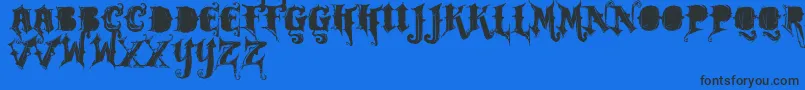 Vtks Rock Garage Band-Schriftart – Schwarze Schriften auf blauem Hintergrund